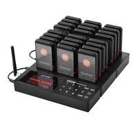 Système de Téléavertisseur Restaurant Sans Fil 400m - Kit 24 Bipeurs avec Vibration et Lumière - Gestion File d’Attente