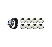 Système de Téléavertisseur Sans Fil pour Restaurant, 8 Boutons D'Appel + 1 Récepteur de Montre-Bracelet pour Serveur, Système D'Appel pour Bars,