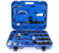 Système de test d'étanchéité pour radiateurs. Appareil de contrôle de pression. Testeur d'étanchéité. Kit d'outils pour radiateurs, comprenant 28 pièces. Plage de mesure : 0 à 2,5 bars. Convient à tou