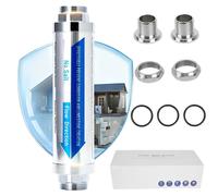 Système de traitement de l'eau pour adoucissement, en acier inoxydable, débit jusqu'à 4 m³/h, compatible avec les matériaux cuivre, CPVC, PVC et PEX, perte de pression de 43 à 692 Pa, température de f