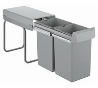 Système de tri des déchets de 30 cm, 2 bacs de 15 litres, en polycarbonate, extractible