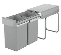 Système de tri des déchets - Déchets de cuisine - Tri des déchets - Installation au sol - Largeur : 30 cm - Gris