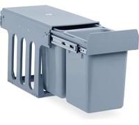 Système de tri des déchets intégré, 2 bacs de 8 litres, coulissants, couleur gris, dimensions : 35,5 x 25 x 47 cm
