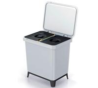 Système de tri des déchets recyclables, 2 bacs de 10 litres, blanc, en plastique