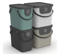 Système de tri des déchets Rotho Albula, ensemble de 4 pièces : 2 bacs de 25 litres et 2 bacs de 40 litres, en plastique, de couleurs variées