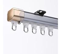 Système de Tringle à Rideaux silencieuse en Aluminium de 4 m, Fixation au Plafond, occultant, avec Croisillon et Accessoires faciles à Installer pour Salon et Chambre.