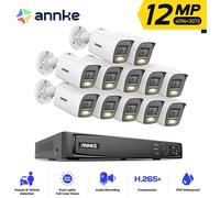 Système de vidéosurveillance ANNKE 16CH NVR 12MP HD IP avec caméra de sécurité PoE audio, vidéo fixe, 8/12 caméras, détection humaine et des véhicules, système CCTV 12pcs