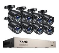 Système de vidéosurveillance CCTV, résolution 1080P, vision nocturne étanche, Aucun, Avec 8 caméras noires