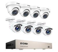 Système de vidéosurveillance, kit de surveillance, résolution vidéo 1080p, vision nocturne infrarouge, caméra dôme 4WH, caméra sphérique 4WH, 1T-c
