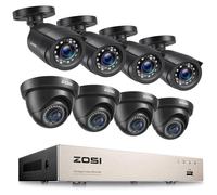 Système de vidéosurveillance, kit de surveillance, résolution vidéo 1080p, vision nocturne infrarouge, caméra dôme 4BK, 1T-b