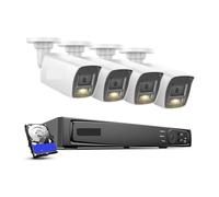 Système de vidéosurveillance POE Ultra HD 4K 8CH H.265+ NVR | Caméras de sécurité 4K Kit de vidéosurveillance Enregistrement audio Caméra IP 8MP