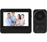 Système de vidéosurveillance sans fil avec caméra de vision nocturne IR et moniteur, communication bidirectionnelle, qualité d'image HD 1080p et connexion Wi-Fi
