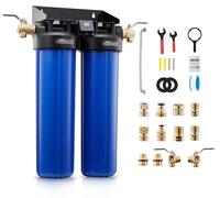 Système d'eau déionisée VEVOR pour lavage de voiture 1250 L, station de lavage de voiture à eau déionisée équipée de deux cartouches filtrantes mixtes à résine DI de 4 L, système d'eau déionisée avec
