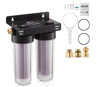 Système d'eau déionisée VEVOR pour lavage de voiture 189 L, station de lavage de voiture à eau déionisée équipée de deux cartouches filtrantes à résine DI de 0,5 L à changement de couleur, système d'e