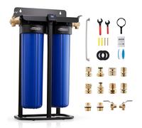 Système d'eau déionisée VEVOR pour lavage de voitures 1250 L, déioniseur d'eau pour lavage de voitures avec deux cartouches filtrantes mixtes à résine DI de 4 L, station de lavage de voitures à eau dé