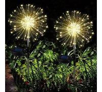 Système d'éclairage solaire d'extérieur - 2 pièces, 120 LED, éclairage solaire, résistant aux intempéries, lot de 2, pour l'éclairage de pots et de balcons, de bacs à fleurs d'extérieur et de salons d