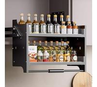 Système d'Étagère Escamotable pour Armoire de Cuisine Supérieure - Rangement pour Bar, Café (Noir, Taille : 8)