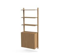 Système D'étagères Mazo MOD Modèle 7 : Rail 2x1925 + 3 Étagères + Armoire en Chêne
