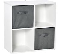 Système d'étagères - Rangement/bibliothèque - 61,5x30x61,5 cm - Panneau de particules & Non tissé - Blanc