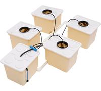 Système d'hydroculture DWC - Kit de culture en intérieur - Pompe à eau puissante - Système nutritif complet - Pour légumes, fleurs et plantes - Jaune