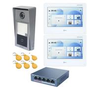 Système d'intercom, communication mains libres, vidéo haute résolution, interface à un bouton, écran double