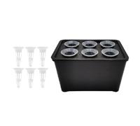 Système d'intérieur - Boîte de germination sans terre à 6 trous pour légumes et fleurs, kit de culture compact pour rebord de fenêtre, balcon, bureau et croissance du jardin