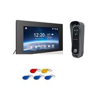 Système D'interphone Vidéo 1080P Interphone For La Maison Sans Fil WiFi Intelligent Avec Sonnette De Vision Nocturne Infrarouge Détection Mouvement Audio Bidirectionnel(H-R6-P202BD-M503BA-B)
