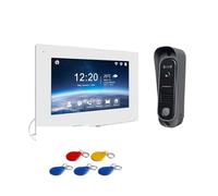 Système D'interphone Vidéo 1080P Interphone For La Maison Sans Fil WiFi Intelligent Avec Sonnette De Vision Nocturne Infrarouge Détection Mouvement Audio Bidirectionnel(H-R6-P202BD-M503WA-B)