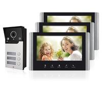 Système d'interphone vidéo, 3 moniteurs, écran tactile de 7 pouces, système à 4 fils, caméra extérieure