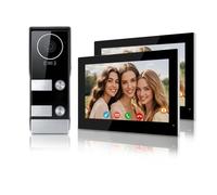 Système d'interphone vidéo à 2 fils pour 2 familles, kit interphone | Tuya Caméra de sonnette 3 en 1, détection de mouvement, audio bidirectionnel, 1080p HD avec relais de porte, sans abonnement