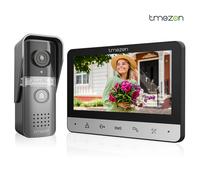 Système d'interphone vidéo à 4 fils pour la maison, caméra avec moniteur TMEZON de 7 pouces, déverrouillage à distance/vision nocturne/bouton tactile A71-F10