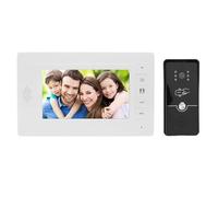 Système D'interphone Vidéo Filaire, Kit Sonnette Visiophone avec Moniteur 7 Pouces, Caméra Grand Angle Vision Nocturne, Montage Mural, Appartements