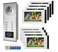 Système d'interphone vidéo filaire pour appartement multifamilial, 2/3/4/6/8/10/12 unités Kit de porte vidéo de 17,8 cm, sonnette vidéo, interphone de porte avec caméra infrarouge extérieure