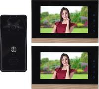 Système d'interphone vidéo filaire, sonnette de porte visuelle 7 pouces avec caméra, 6 lumières infrarouges pour villa, maison, appartement, bureau, contrôle tactile, noir