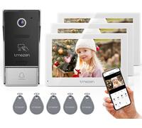 Système d'interphone vidéo intelligent, résolution 1080P, mode mains libres, 3 moniteurs 1 sonnette de porte