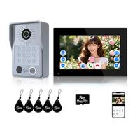 Système d'interphone vidéo pour portière, moniteur tactile de 17,8 cm avec sonnette 1080p, prend en charge les empreintes digitales RFID carte mot de passe pour appartement, maison, villa, fonctionne