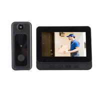 Système D'Interphone Vidéo sans Fil, Caméra de Sonnette Vidéo à Vision Nocturne WiFi 1080P avec Moniteur, Objectif Grand Angle 170 °, Système de Visiophone Interphone Double Voie