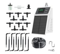 Système d'irrigation goutte à goutte automatique à énergie solaire avec minuterie intelligente, tuyau de 2200 mAh et 10 m, kit d'arrosage étanche IPX5 pour plantes d'extérieur