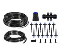 Système d'irrigation goutte à goutte de 15 m avec 12 goutteurs réglables à 6 voies Tuyau principal de 3 m et tuyau principal de 15 mm pour un débit uniforme