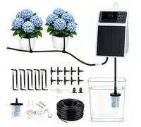 Système d'irrigation goutte à goutte - Minuteur - 10 goutteurs - Énergie solaire - Étanche IPX5 - Pompe 35 PSI - Batterie 2200 mAh