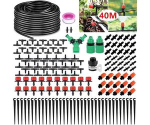 Système d'irrigation pour le jardin, kit d'irrigation goutte à goutte micro de 40 mètres, arroseur automatique pour les massifs de fleurs et les plantes de terrasse