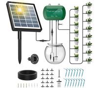 Système d'irrigation solaire, arrosage automatique du jardin au goutte-à-goutte, conception anti-siphon de la serre de plantes en pot, 12 modes de programmation des équipements + 15 m