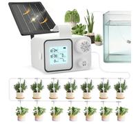 Système d'irrigation solaire - Kit d'irrigation goutte à goutte automatique avec minuterie - Pour jusqu'à 15 plantes en pot, idéal pour les balcons, les terrasses et les jardins