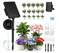 Système d'irrigation solaire pour 20 plantes, avec 15 mètres de tuyau d'irrigation goutte à goutte