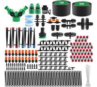 Système d'irrigation Unyqoos® – Kit complet comprenant 313 pièces, 75 mètres de tuyau (15 mètres pour la ligne principale + 60 mètres pour la distribution), système d'irrigation goutte à goutte réglab