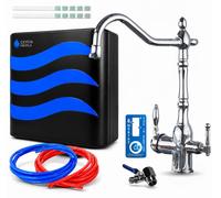 Système d'ultrafiltration 5 étapes, avec robinet de cuisine 3 voies Ari Retro 2 en chrome, filtre à eau sous évier avec membrane UF