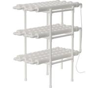 Système hydroponique - Kit de culture - 3 niveaux - 108 emplacements pour plantes - Pour balcon, jardin, terrasse sur le toit - Blanc