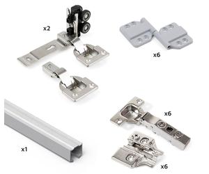 Système Twofold en kit pour 2 portes coulissantes à fermeture amortie