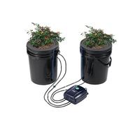 VEVOR Système de Culture Hydroponique DWC, Kit Goutte à Goutte Supérieur, Culture en Eau Profonde 20 L 2 Seaux, avec Pompe à Air, Pierres à Air, Dispositif de Niveau d'Eau, pour Légumes à Feuilles