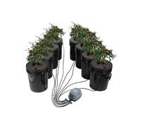 VEVOR Système de Culture Hydroponique DWC, Kit de Culture en Eau Profonde 20 L 8 Seaux, avec Pompe à Air, Pierres à Air, Dispositif de Niveau d'Eau, Système Hydroponique DWC pour Légumes à Feuilles